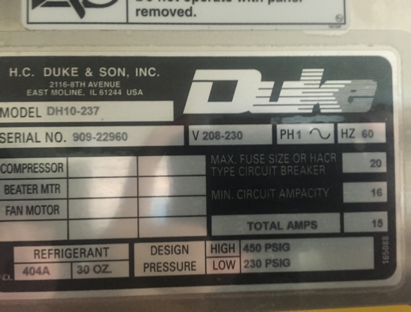 DH10 Info Specs Machine For Sale Showroom Electrofreeze Electro Freeze New England Online Buy Purchase